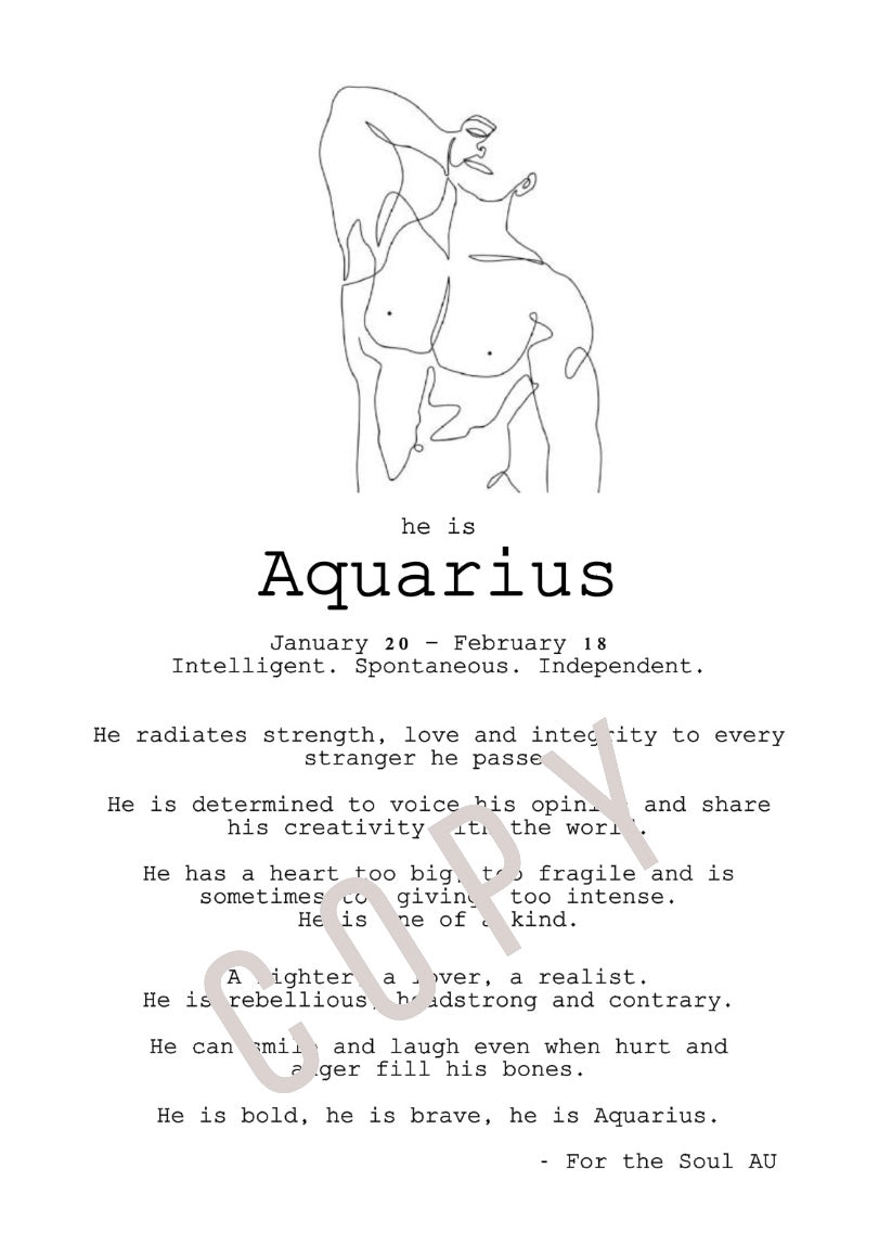He is Aquarius