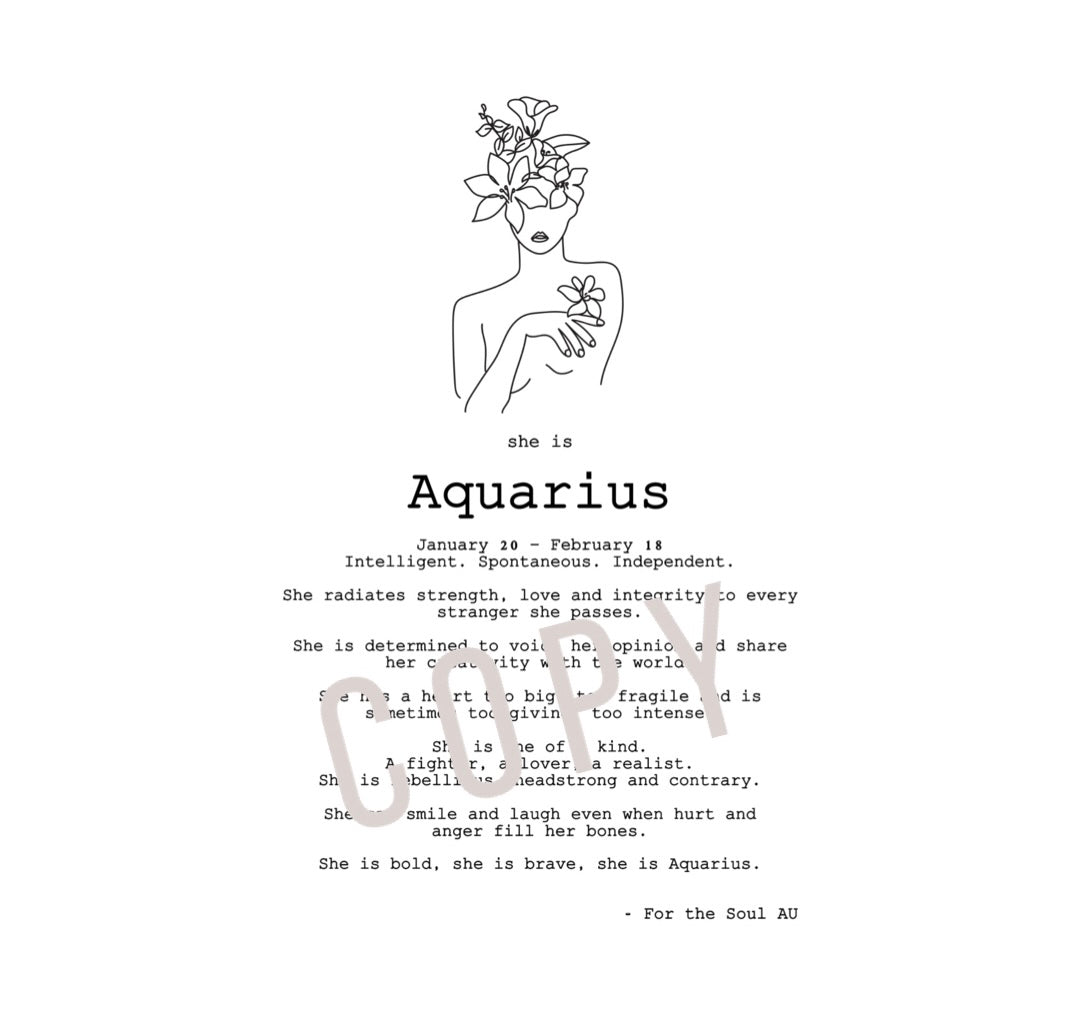 She is Aquarius